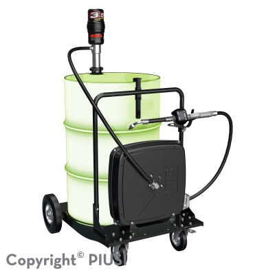 Bộ máy bơm dầu nhớt Piusi Oil Cart Kit 3.5 kèm đồng hồ và rulo